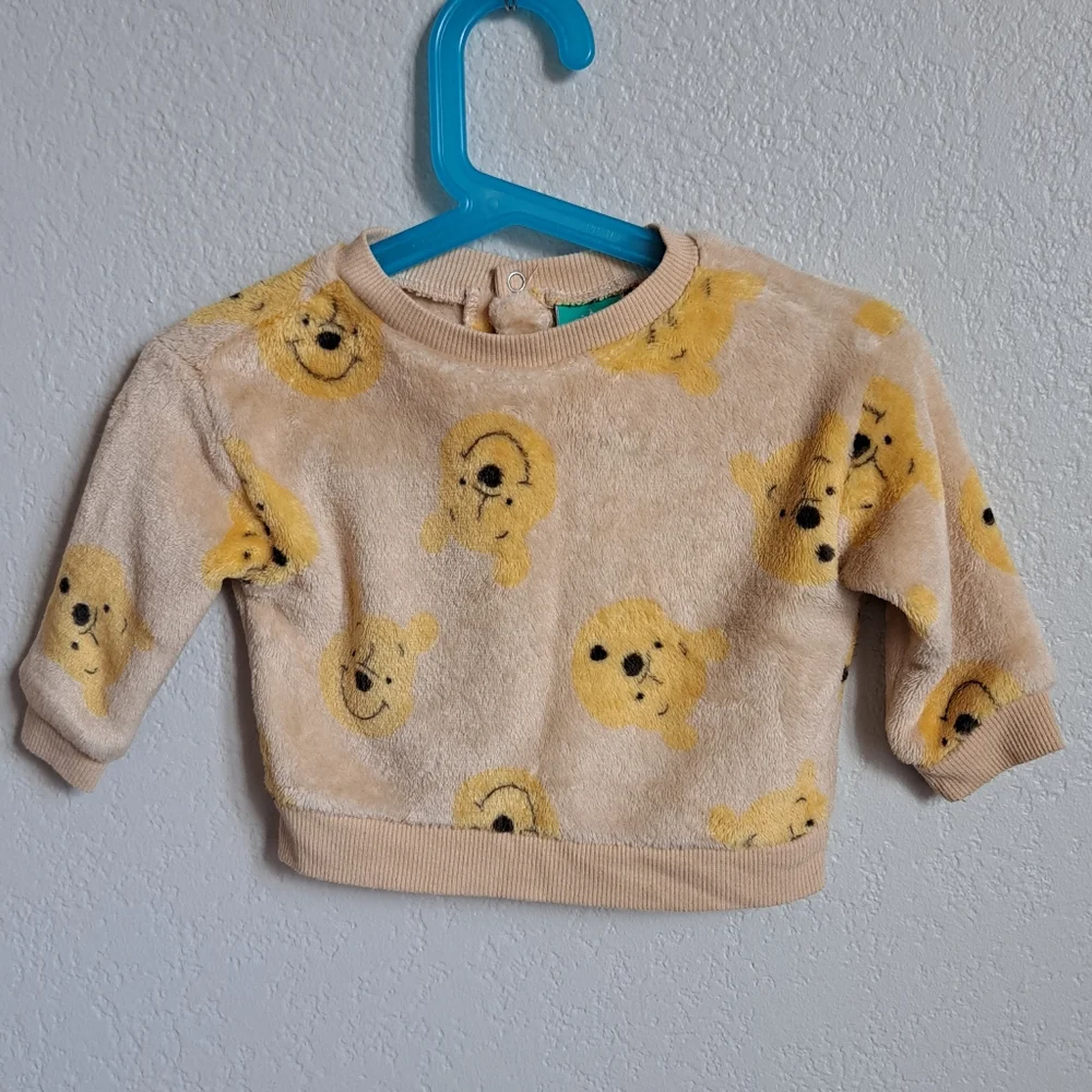 Disney Winnie The Pooh Fuzzy Soft Sweater And Pants Matching Set Size 6M